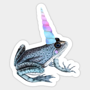 Pastel Blue Pink Frog Unicorn AKA The Frogicorn Sticker